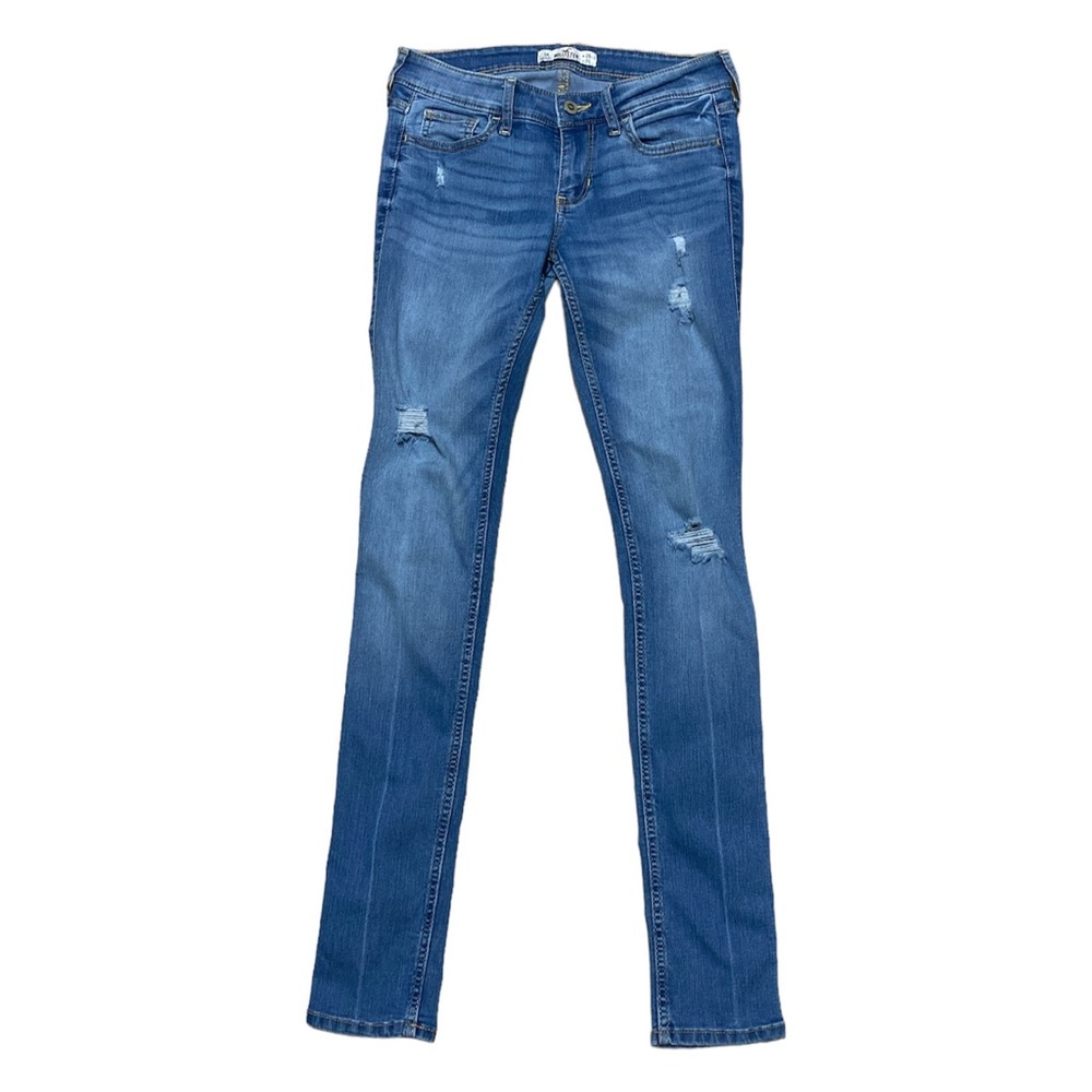 Hollister Skinny Jeans Women’s 3R Medium Wash Denim Distressed Jegging Casual
